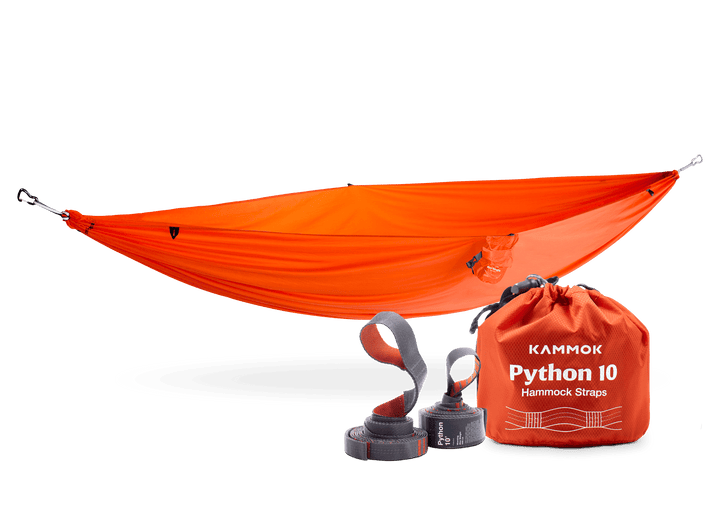 Roo Single 1-Person Camping Hammock with Python 10 Tree Straps