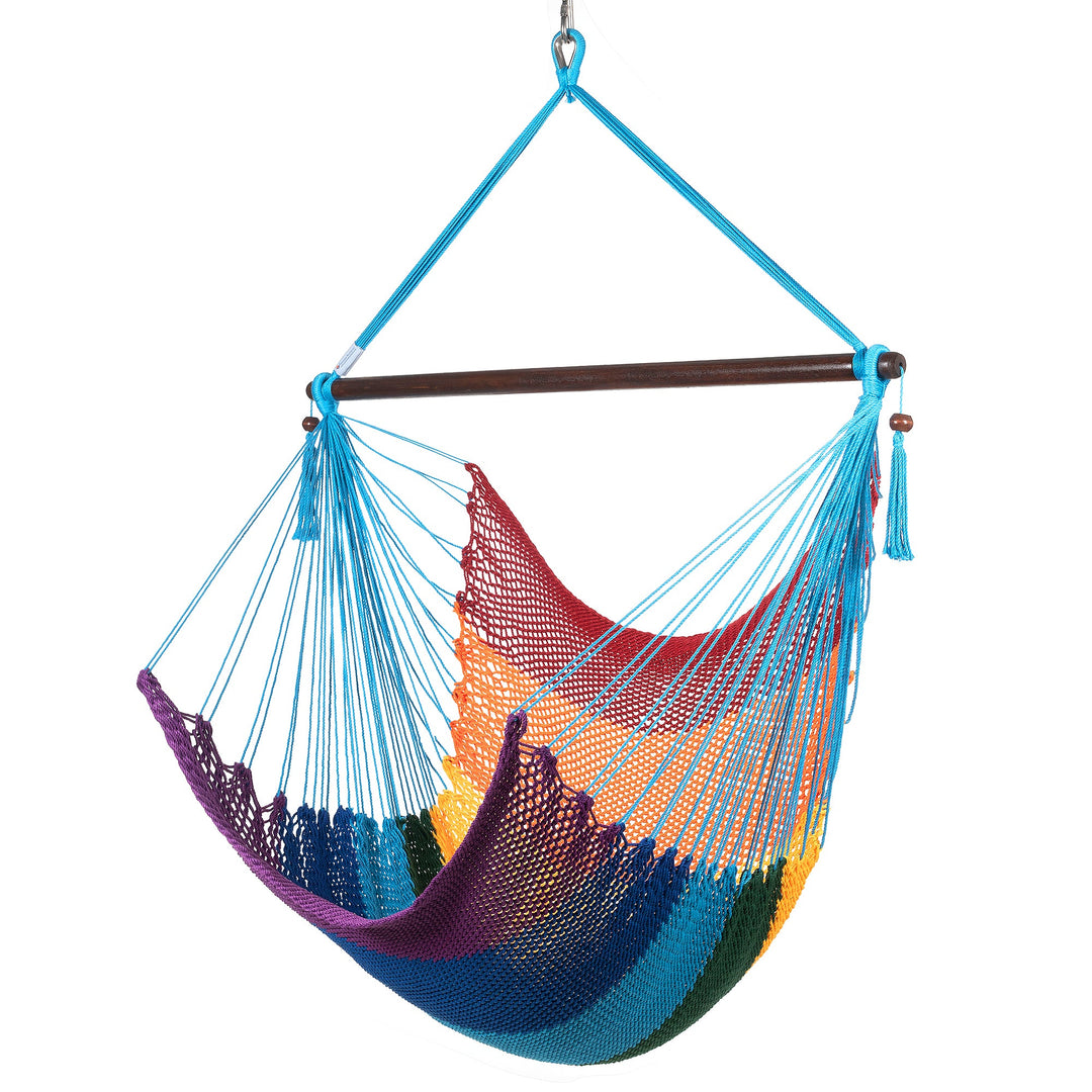 Large Caribbean Hammock Chair - Rainbow