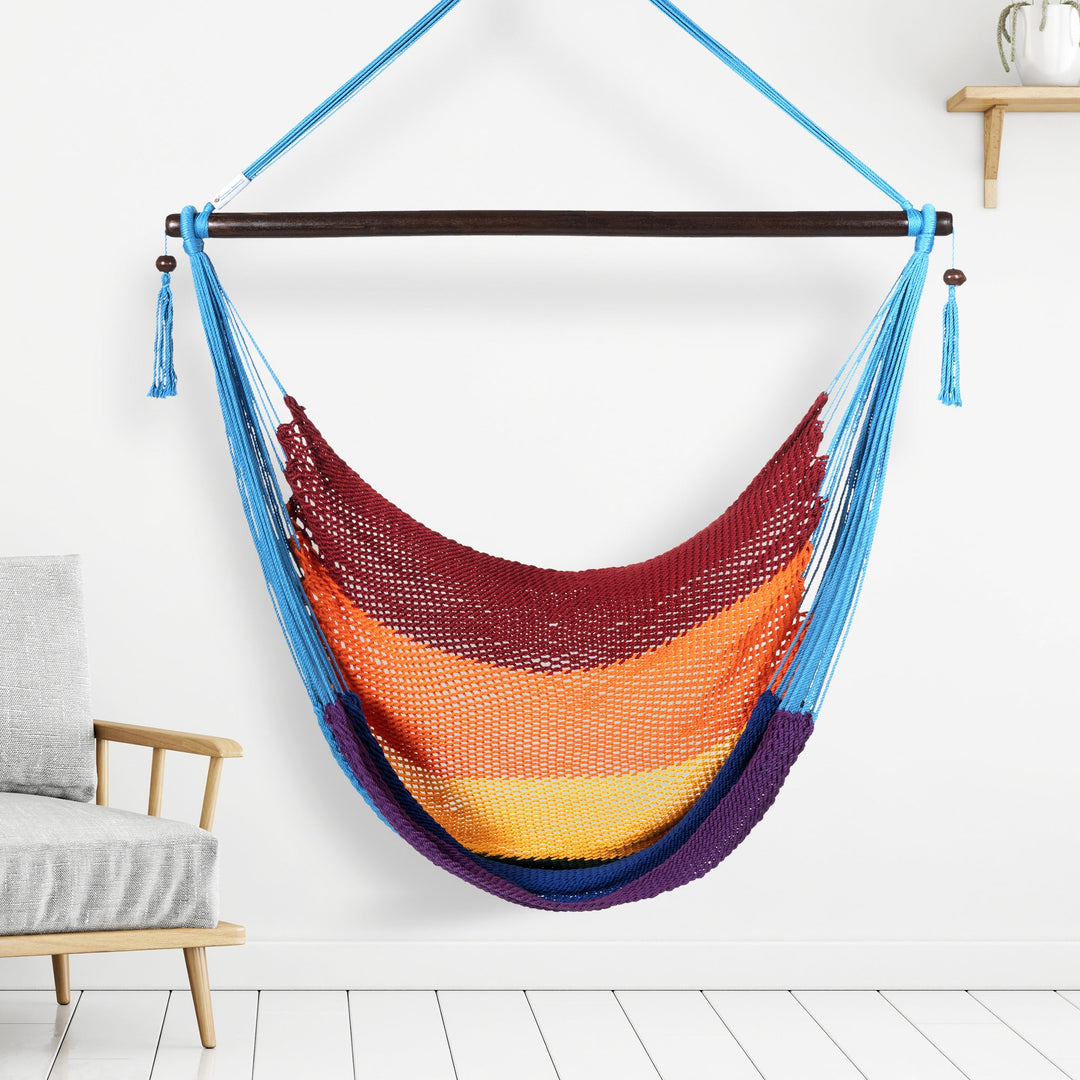 Large Caribbean Hammock Chair - Rainbow