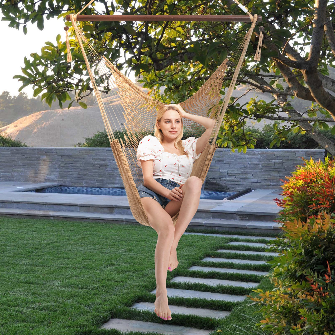 Large Caribbean Hammock Chair - Tan