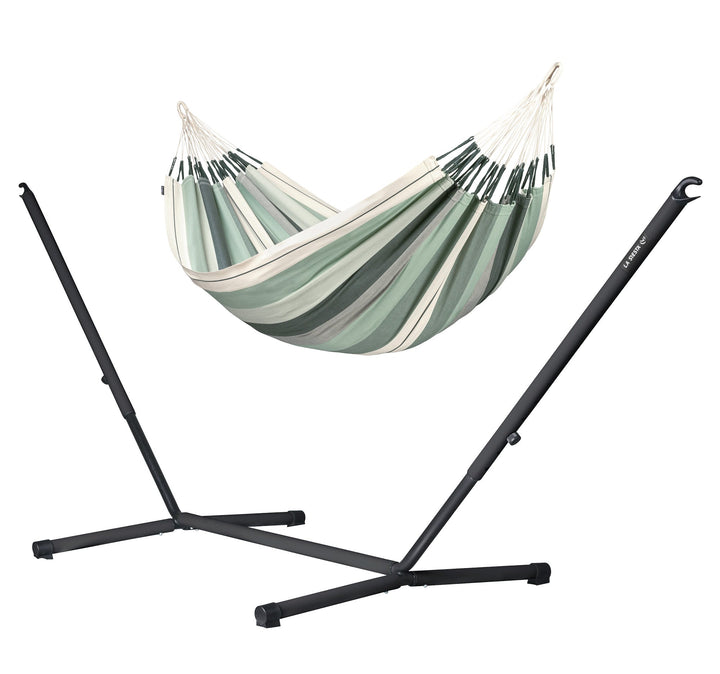 Modesta Olive Organic Cotton Double Hammock with Nautico Anthracite Stand