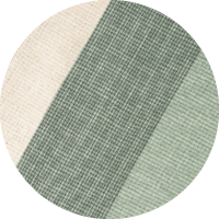 Round swatch of the Cedar green and cream striped fabric