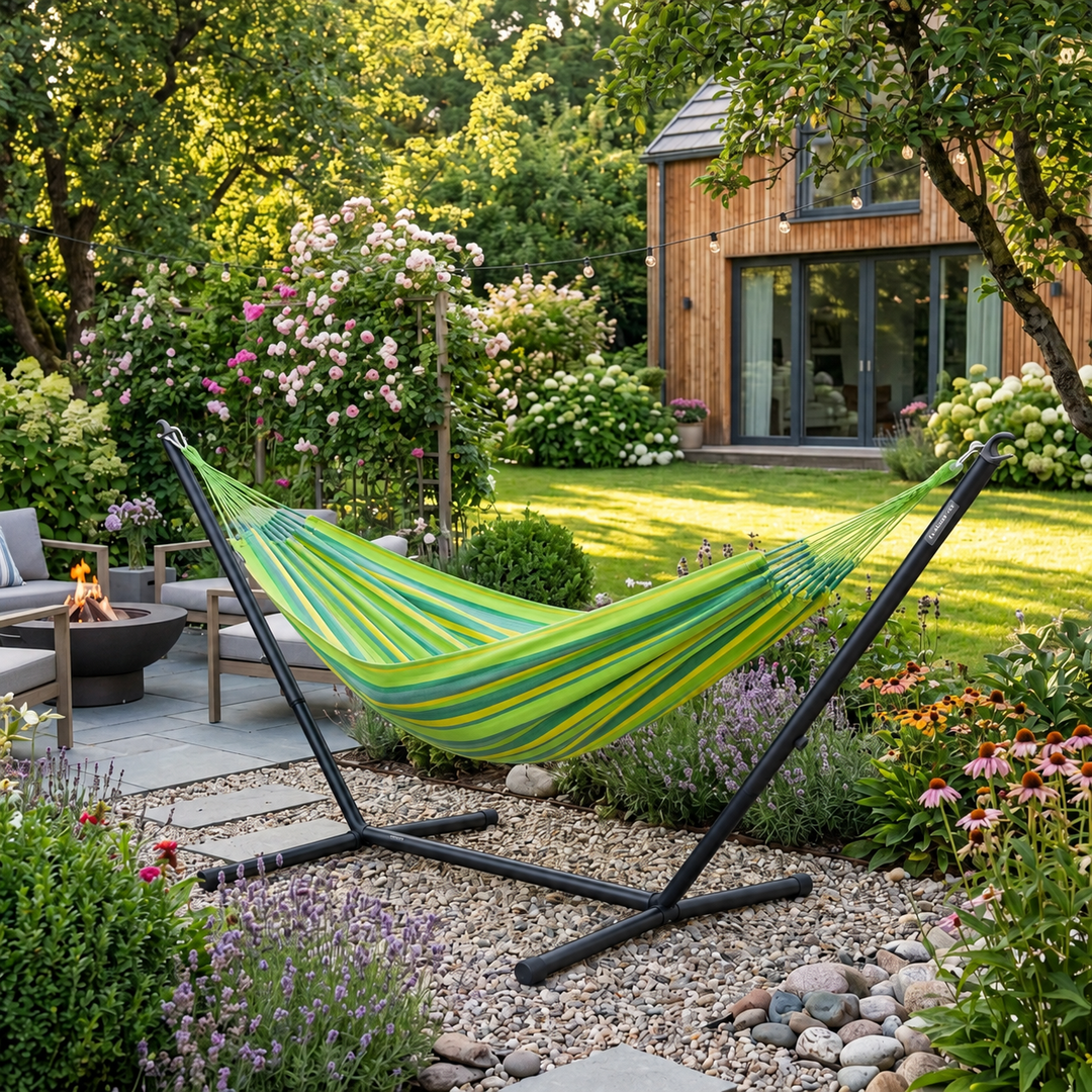 Brisa Kingsize Hammock with Nautico Stand – Lime/Anthracite