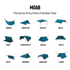 Moab 6-in-1 Single Camping Hammock &amp; Shelter – Green