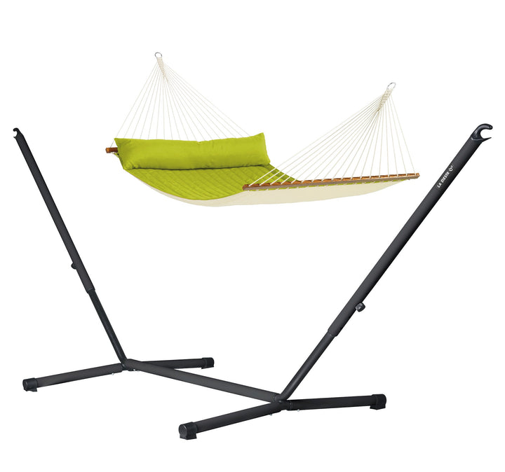 LA Siesta Alabama Avocado Padded Kingsize Hammock with Nautico Anthracite Stand, 355 lb Capacity, Avacado