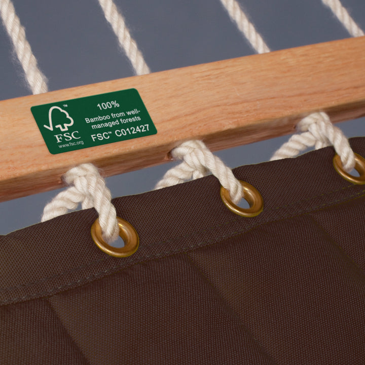 Nautico Cool Grey Outdoor R Padded Arabica - Padded Kingsize Spreader Bar Hammock with Powder Coated Steel Stand