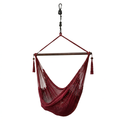 Comfort Rope Hammock Chair with Suspension Set - Red