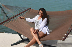 Island Oasis Fine-Weave Double Rope Hammock – Mocha