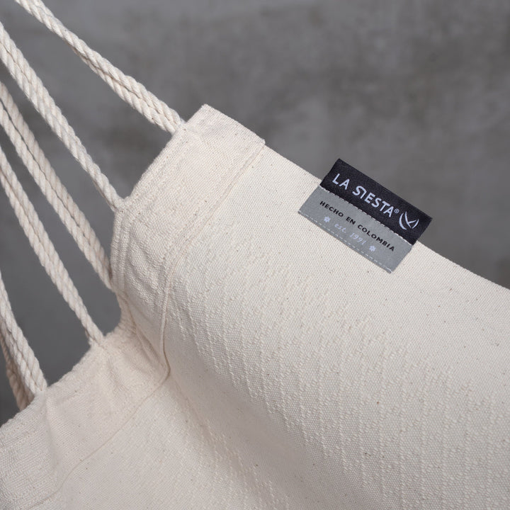 Fiji Organic Latte – Organic Cotton Comfort Size Hammock Chair with Galvanized Steel Stand
