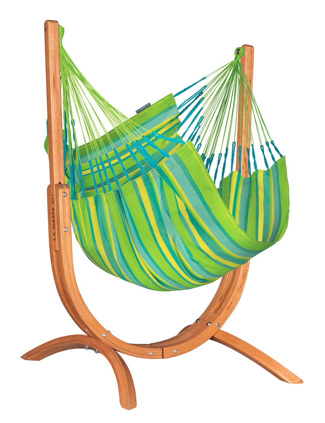 Udine Outdoor Lime - Weather-Resistant Hammock Chair with FSC® certified Eucalyptus Stand