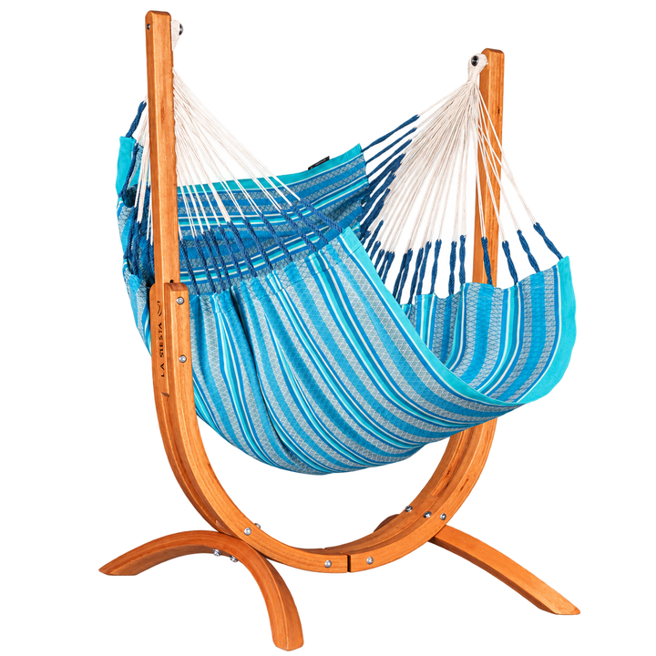 Udine Organic Comfort Hammock Chair with Stand – Azure