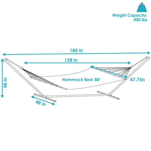 Sunnydaze Polyester Rope Hammock Stand Mocha detail