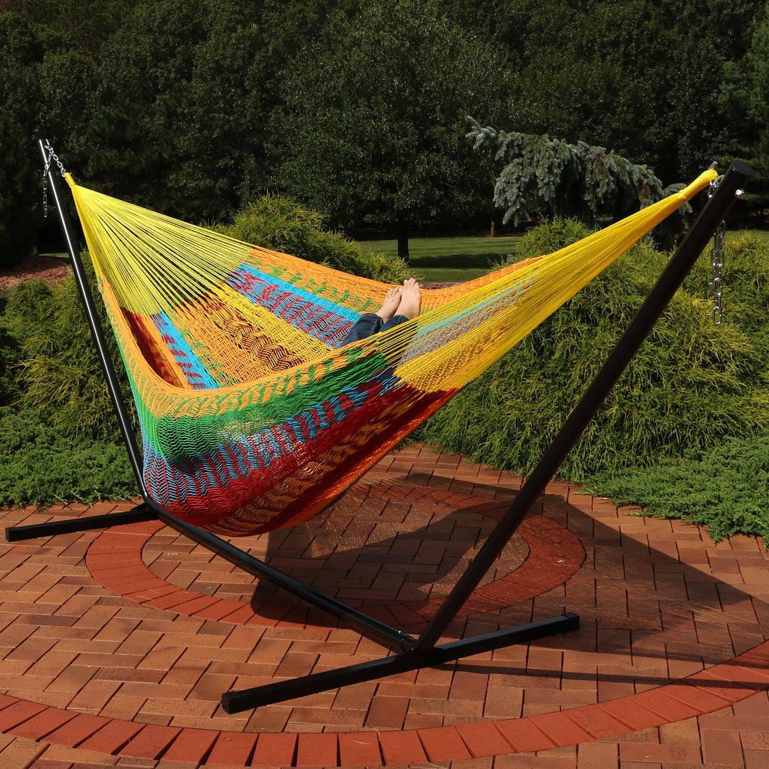 Sunnydaze XXL Thick-Cord Mayan Hammock with 15&