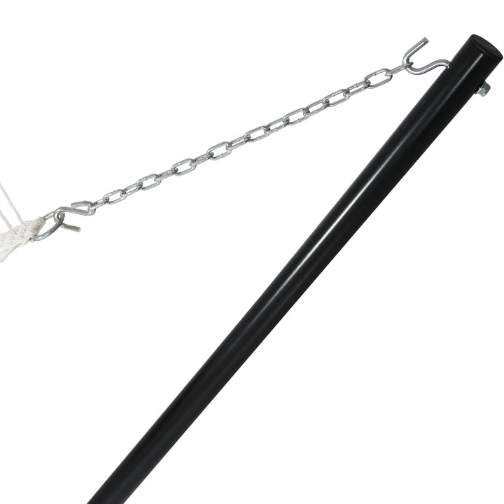 Sunnydaze Quilted Spreader Bar Hammock with Steel Stand, 2-Person, 350 lb Capacity