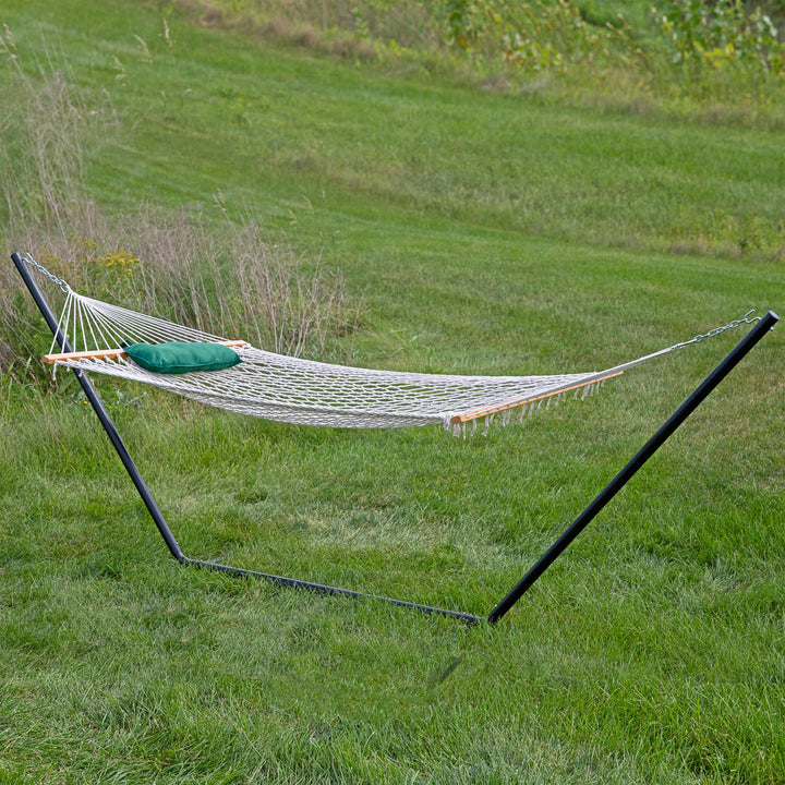 Rope Hammock Stand Pad Pillow Green White Stripe dimensions