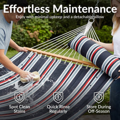 Cushioned Comfort Double Quilted Hammock with Pillow