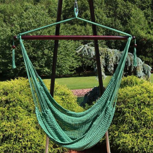 Sunnydaze Caribbean XL Hammock Chair Green lifestyle