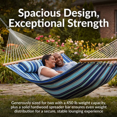 Cushioned Comfort Double Quilted Hammock with Pillow