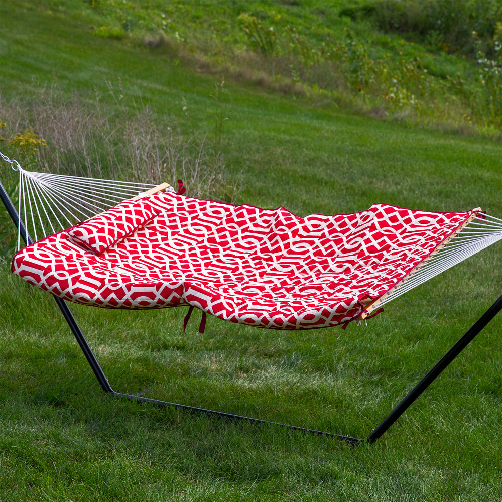 Rope Hammock Stand Pad Pillow Royal Red product