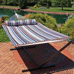 Cushioned Comfort Double Quilted Hammock with Pillow