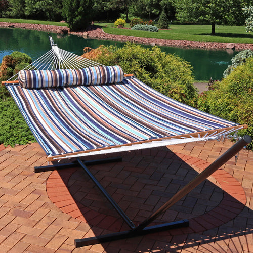 Sunnydaze Quilted Fabric Hammock Ocean Isle lifestyle
