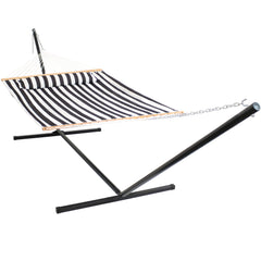 Cushioned Comfort Double Quilted Hammock with Stand