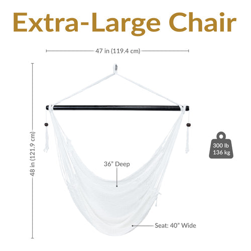 Sunnydaze Caribbean XL Hammock Chair Natural detail