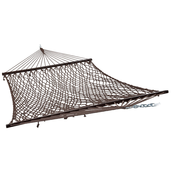 Sunnydaze Double Wide 2-Person Spreader Bar Rope Hammock
