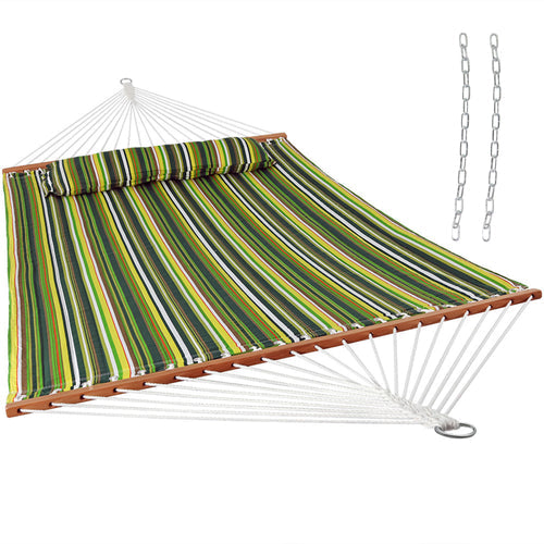 Sunnydaze Quilted Fabric Hammock Melon Stripe product