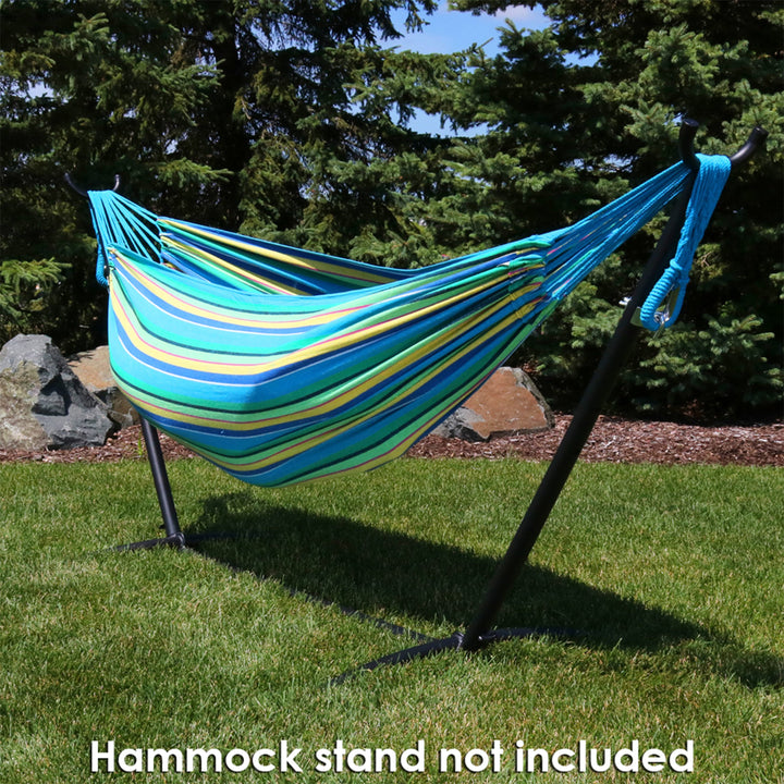 Sunnydaze Brazilian Double Hammock, 2-Person, Cotton Blend, 450 lb Capacity