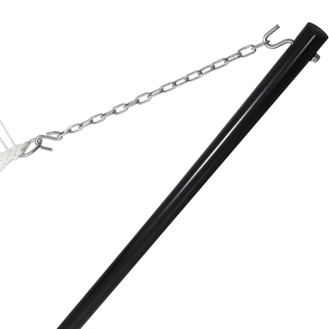 Sunnydaze Quilted Spreader Bar Hammock with Steel Stand, 2-Person, 350 lb Capacity