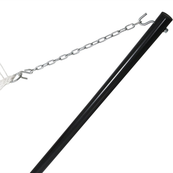 Sunnydaze Quilted Spreader Bar Hammock with Steel Stand, 2-Person, 350 lb Capacity