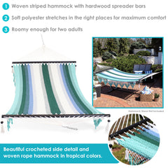 Double Woven Hammock with Spreader Bars