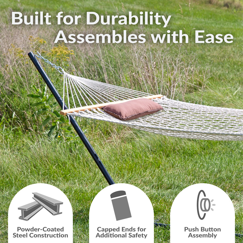 Rope Hammock Stand Pad Pillow Desert Stripe detail