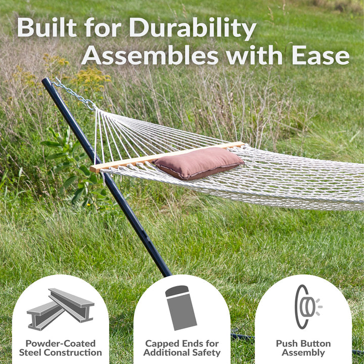 Rope Hammock Stand Pad Pillow Desert Stripe detail