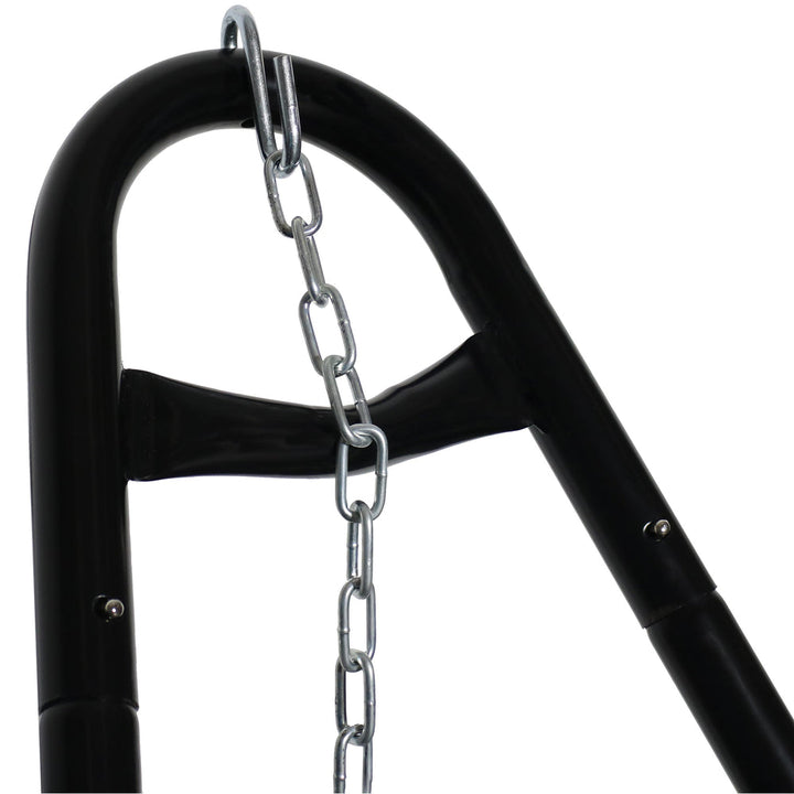 2-Person Cotton Rope Hammock Multi-Use Steel Stand stand detail