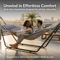 Cushioned Comfort Double Quilted Hammock with Pillow
