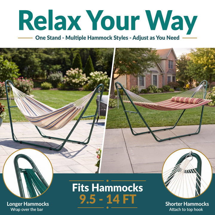Sunnydaze Universal Heavy-Duty Steel Hammock Stand, 550 lb Capacity
