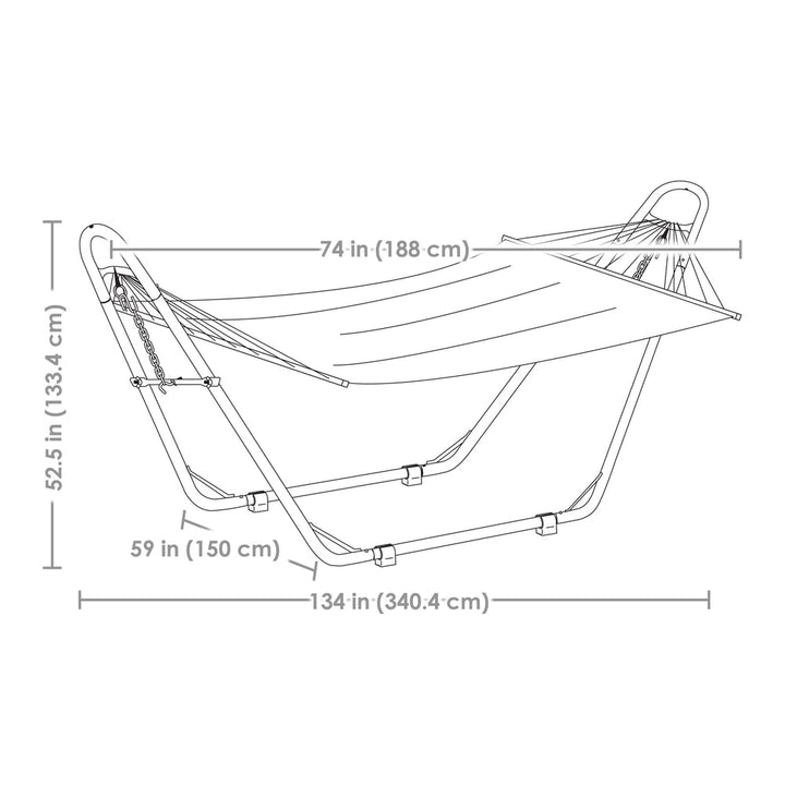 2-Person Cotton Rope Hammock Multi-Use Steel Stand White detail