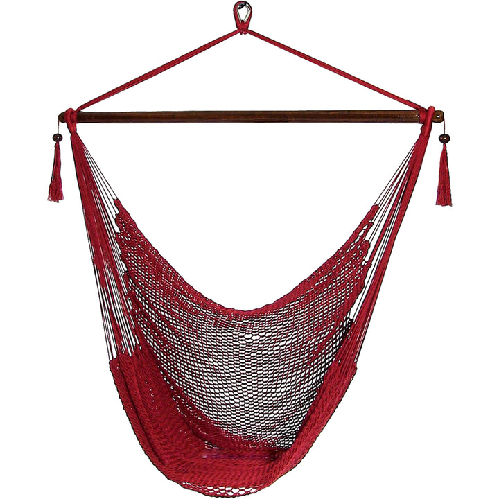 Sunnydaze Caribbean XL Rope Hammock Chair, Polyester, 300 lb Capacity