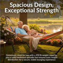 Cushioned Comfort Double Quilted Hammock with Pillow