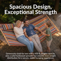 Cushioned Comfort Double Quilted Hammock with Pillow