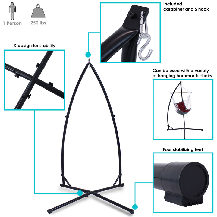 Sunnydaze X-Frame Steel Stand for Hammock Chairs
