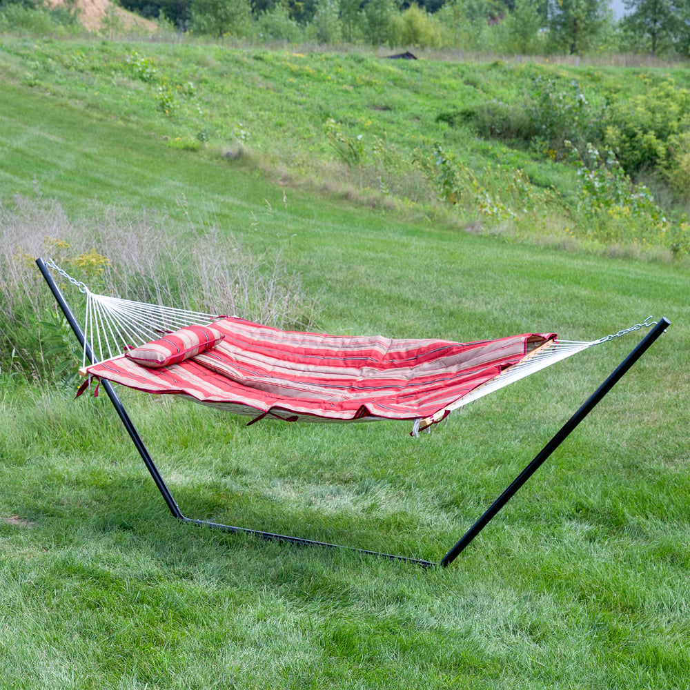Rope Hammock Stand Pad Pillow Awning Stripe lifestyle