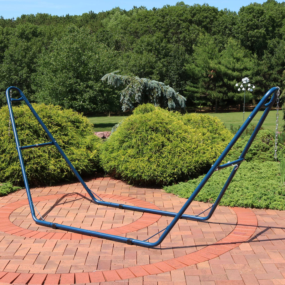 Universal Multi-Use Heavy-Duty Hammock Stand Blue lifestyle