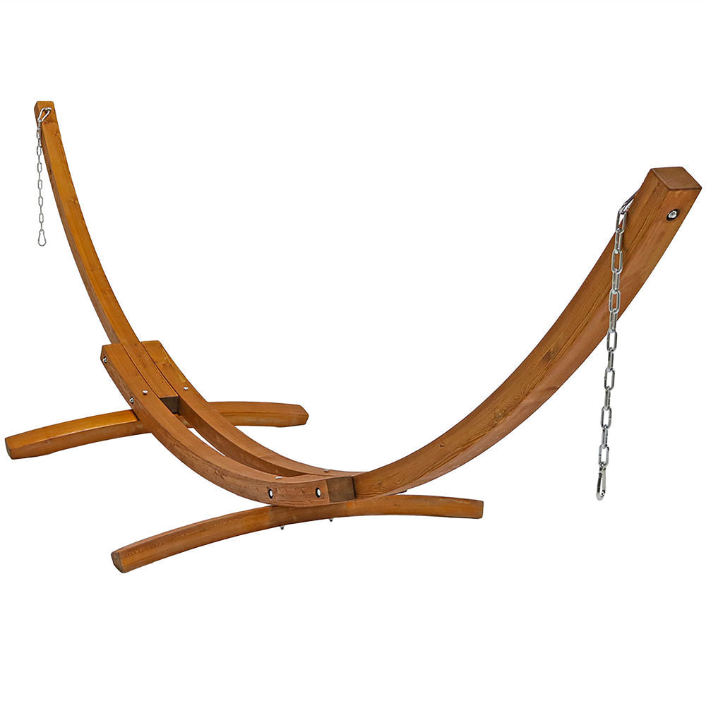 Solid Wooden Curved Arc Hammock Stand detail
