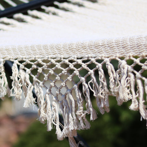 Sunnydaze Woven Double Hammock Spreader Bars Natural detail