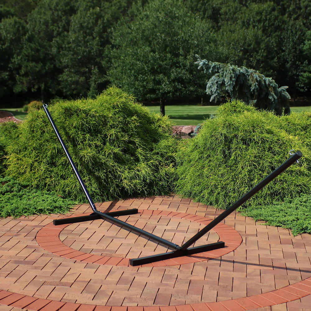 Heavy-Duty Steel Hammock Stand 12ft Black lifestyle