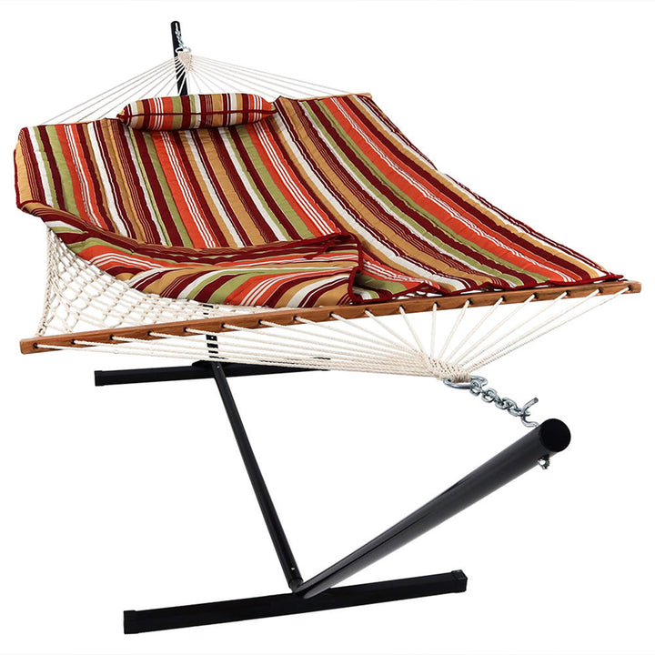 Rope Hammock Stand Pad Pillow Tropical Orange Stripe product