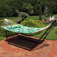 Cushioned Comfort Double Quilted Hammock with Pillow